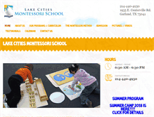 Tablet Screenshot of lakecitiesmontessori.com